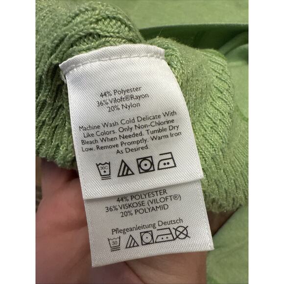 Eddie Bauer Lime Green Lightweight Sweater, 1/4‎ Zip Front, Turtleneck, Size PS - Picture 9 of 9